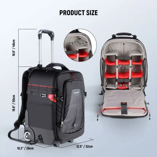 Neewer NW3300   CONVERTIBLE ROLLING CAMERA BACKPACK black